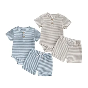 Cotton Rompers Baby Boy Shorts Set Jumpsuit Newborn SleepsuitCustom Summer Sleep Wear for Baby Clothes Bodysuit Elastic Waist