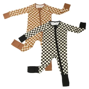 Bamboo Baby Romper Zipper Pajamas Organic Two Way Zip Baby Sleeper Custom Newborn Onesie Infant Sleepsuit Jumpsuit Baby Clothes