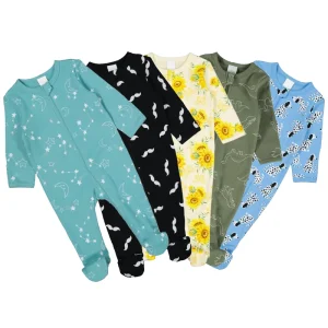 Organic Cotton Baby Interlock Romper Sustainable Custom Baby Zip up Sleepsuit Zipper Footie Onesie Eco Friendly Infant Clothes