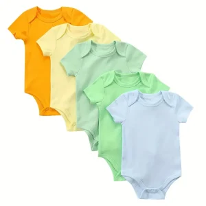 Organic Cotton Baby Bodysuit Custom Baby Pajamas Rompers Cotton Sleepsuit Short Sleeve Onesie Bodysuit for Newborns Baby Clothes