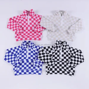 New Hot Selling Children's Plaid Printed Jacket Windproof Waterproof Zipper Children's Jacket a Custom
