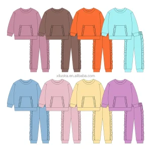 Cotton Baby and Children Sweatshirt Sports 2 Pcs Custom logo Baby Clothing Sets for Newborn Baby Girls and Boys