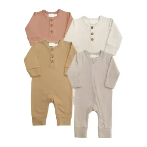 Bamboo Spandex Infant  Long Sleeve Romper Jumpsuit Two Way Zip Sleepsuit Clothes Baby Rompers Eco-friendly Infants Romper