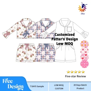 Kerui New Style 2026 Kids Bamboo Zipper Pajamas Set Infants Bamboo Fiber Custom Pattern Breathable Skin-friendly Sleepwear