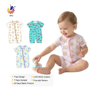 Wholesale Price Kids Short Style Bamboo Zippy Romper Baby Soft Romper Custom