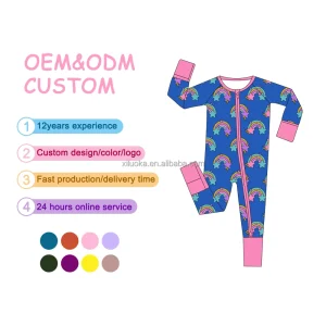 Bamboo Spandex Kids One Piece Sleepwear Summer Toddlers Bamboo Zippy Unisex Newborn Romper with Footie Grip