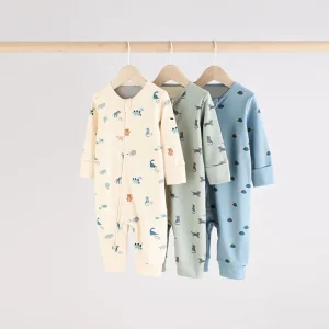 Organic Cotton Baby Printed Zip Sleepsuits Baby Rompers Custom Sleep Wear for Baby Clothes Newborn Onesie Infant Pajamas