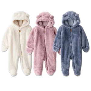 Teddy Jumpsuit Baby Romper Baby Jumpsuit Fleece Teddy Bear Baby Onesie Newborn Sleep Suit Custom Sleep Wear for Newrorn Clothes