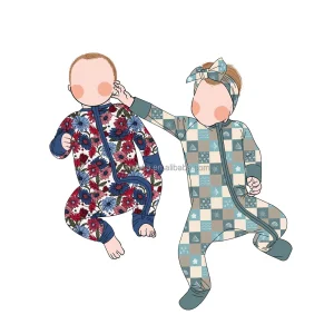 Hot Sale Bamboo Newborn Clothes Winter Sleepers Sleepsuit Newborn Footie Zipper Baby Winter Animal Romper