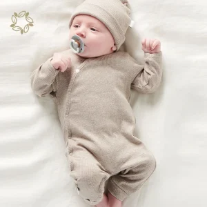 Baby Rib Knit Romper Baby Knit Jumpers Organic Cotton Baby Sweater Jumpsuit Rib Knit Toddler Sleepsuit Infant Ribbed Romper