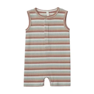2026 Summer Ribbed Baby Rompers Sleeveless Newborn Onesie Custom Sleep Suit Baby Sleeper Sustainable Knit Baby Jumpsuit