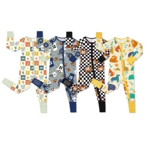 Organic Bamboo Baby Pajamas Zipper Baby Romper Custom Sleep Wear for Baby Clothes Custom Newborn Sleep Suits Infant Onesie