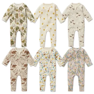 Organic Baby Bamboo Romper Newborn Clothes Custom Sleep Wear for Baby Pajamas Infant Onesie Newborn Sleep Suit Babi Jumpsuit