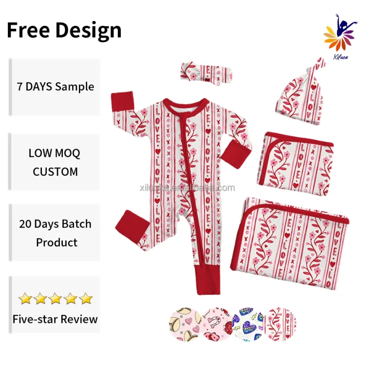 Fast Lead-Time Soft Bamboo Mysterious Girls Box Toddler Baby Rompers Sleepers Pajamas Kids
