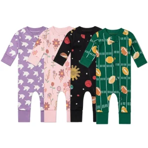 Organic Cotton One-Piece Coverall Baby Romper Baby Onesie Sustainable Newborn Sleep Suits Custom Baby Clothes Infant Pajamas