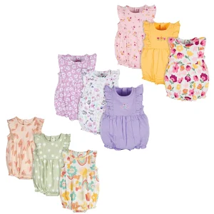 Organic Cotton Bodysuit Baby Girls Rompers Custom Ruffle Sleeve Baby Onesie Sleep Wear for Baby Clothes Newborn Sleepsuit