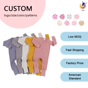 New Design Baby Romper Warm High Stretch Twist Wheat Jacquard Knit Wrinkle Resistant Custom Logo Size