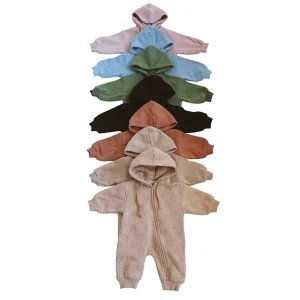 Baby Onesie Organic Cotton Baby Rompers Custom Baby Jumpsuit French Terry Clothes Babi Newborn Zipper Sleepsuit Infant Sleepwear