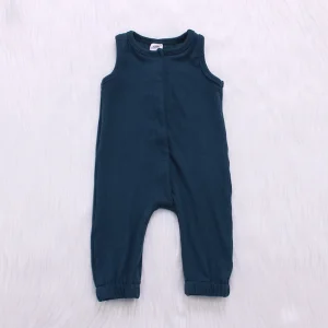 Happy Luoka ODM Boutique Cute Autumn Navy Blue Baby Sweater Romper