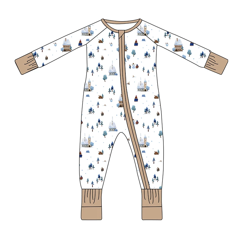 Wholesale baby bamboo pajamas in Carhartt-inspired design, perfect for retailers seeking sustainable, soft, and stylish infant apparel.