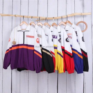 Wholesale Custom Oversized Patchwork Breathable Winter Windbreaker Jacket for Men