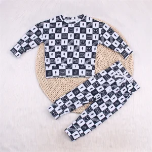 Custom Unisex Baby Boys Lounge Set Low Moq Toddlers Two Pieces Suit Wholesale Long Sleeve Children Outfits