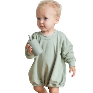 Organic Cotton Baby Bubble Bodysuit Baby Oversized Sweatshirt Romper Wholesale Baby Onesie Eco-friendly Custom Infant Bodysuits