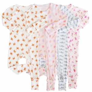 Bamboo Baby Romper Waffle Organic Onesie Custom Sleep Suit with Zip Knit Baby Jumpsuit Baby Pajamas Sustainable Newborn Clothes