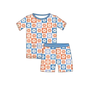 Custom Baby Bamboo Viscose Pajamas Set for Kids Wholesale Children's Short Shirt Pant 2 Pic Summer Toddler Sleepwear