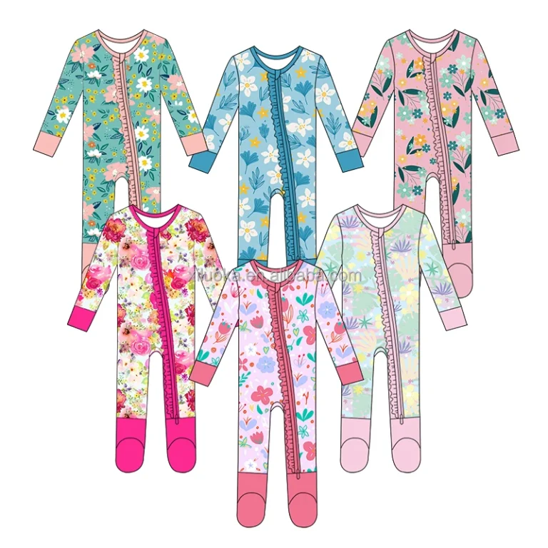 Seamless Romper Bamboo Baby 0-24M Zipper Private Label Service with GRS Certified Complian