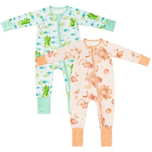Organic Bamboo Baby Romper Baby Lounge Suit Newborn onesies Zipper Custom Bamboo Zipper Pajamas Sleepwear Babies Infant Clothes