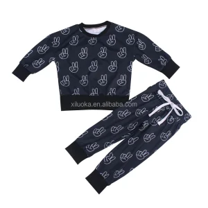 Long Sleeve Kids Pullover Two Pieces Set Low Moq Children Casual Daily Wear Set New Style Baby Boys Girls Outfits