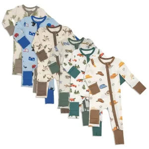 Organic Baby Romper Bamboo Baby Clothes Custom Print Sleepsuit Wholesale Sleepwear for Newborns Baby Zipper Onesie Jumpsuit