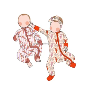 Hot Sale Bamboo Newborn Clothes Winter Sleepers Sleepsuit Newborn Footie Zipper Baby Winter Animal Romper