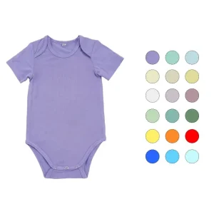 Organic Bamboo Baby Bodysuit Baby Rompers Short Sleeve Newborn Onesie Pajamas Custom Sleep Wear for Baby Clothes Infant Sleeper
