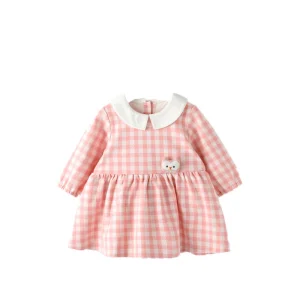 Organic Beautiful Children Clothes Organic Cotton Baby Girls Dress Custom Long Sleeve Baby Girl Romper Dress Baby Clothes