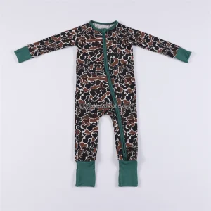 Custom Printed Newborn Casual Style Baby Kids Zippy Pajamas Wholesale Baby Boys and Girls Bamboo Fabric Rompers