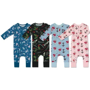 Organic Baby Rompers Bamboo Zipper Pajamas Custom Newborn Sleep Suits 2 Way Zip Baby Clothes Infant Jumpsuit Newborn Onesie