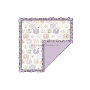 Small Order All Custom Bamboo Double Layer Sustainable Skin Friendly Blanket Printed Side Solid Color Side Hot Sell Boutique