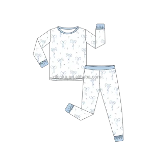 Wholesale Private Custom Low Moq Breathable Sustainable Casual Baby Set Infant Sleeping Suit Newborn Baby Clothes Bamboo Pajamas