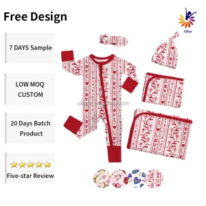 Baby Bamboo Romper Custom Print Heat Transfer Logo Soft Breathable Infant Zippy Eco Friendly