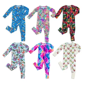 Organic Baby Rompers Bamboo Zipper Pajamas Custom Two Way Zip Baby Onesie Baby Jumpsuit Newborn Sleepwear Infant Clothes