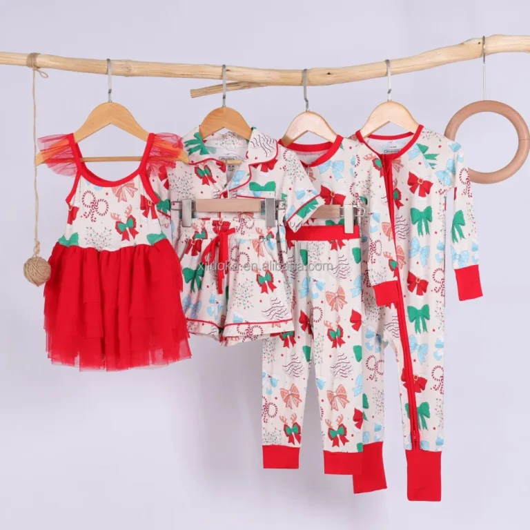 Eco-Luxury Baby Clothes Set 2 Pieces Pants Children Clothing Girls Sleepwear Kids Night Su