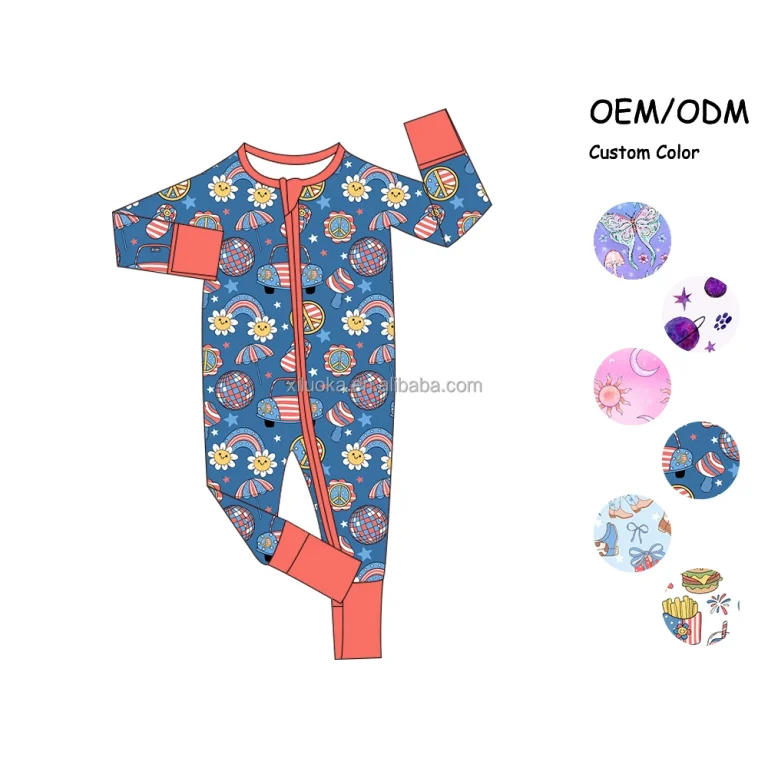 Pajamas Zipper Newborn Pajamas Zipper Baby Private Label Service