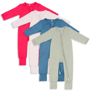 Bamboo Cotton Baby Sleepsuit Zip Custom Bamboo Zipper Pajamas Boy Baby Rompers Eco Friendly Newborn Sleepsuit Baby Clothes