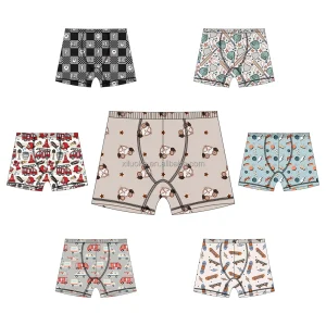 Wholesale Kids Bamboo Fiber Children Underwear Shorts Boutique Kids Boys Comfortable Elastic Waist Boxers