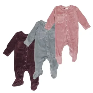 Organic Cotton Velvet Baby Romper Newborn Onesie Custom Baby Lounge Suit Sustainable Button Infant Sleepwear Baby Pajamas