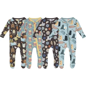 Organic Bamboo Zipper Pajamas Baby Romper Sustainable Newborn Baby Jumpsuits Custom Baby Clothes Newborn Sleepsuit Infant Onesie
