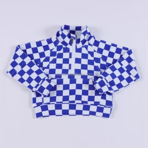 New Hot Selling Children's Plaid Printed Jacket Windproof Waterproof Zipper Children's Jacket a Custom