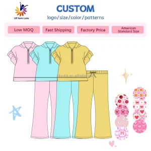 Girls' Short Sleeve Hoodie Set with Pants Kids Casual Tracksuit 2-Piece Outfit for Play Soft Cotton Daily Wear